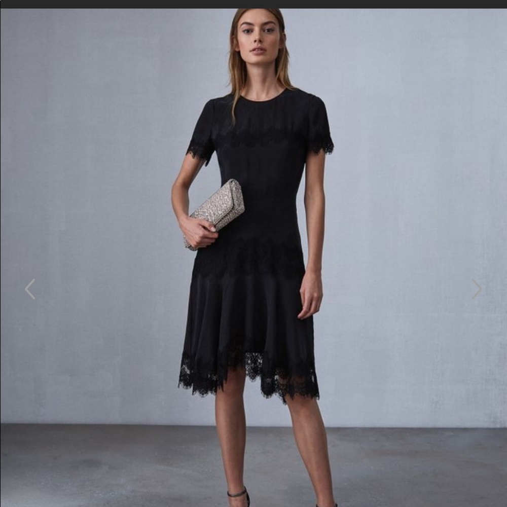 reiss balck lace dress